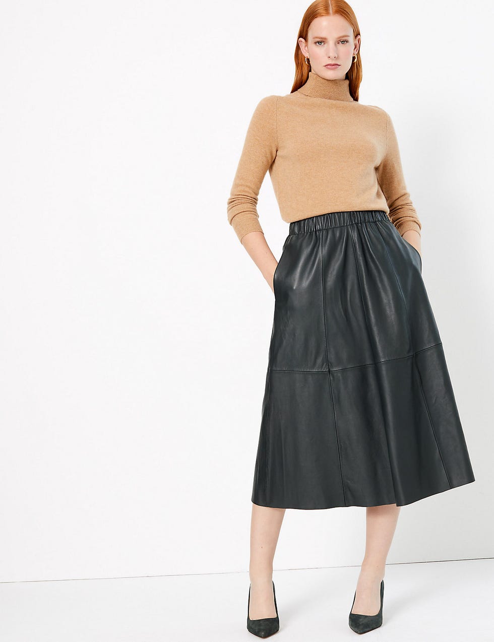 Leather Midi Skirt