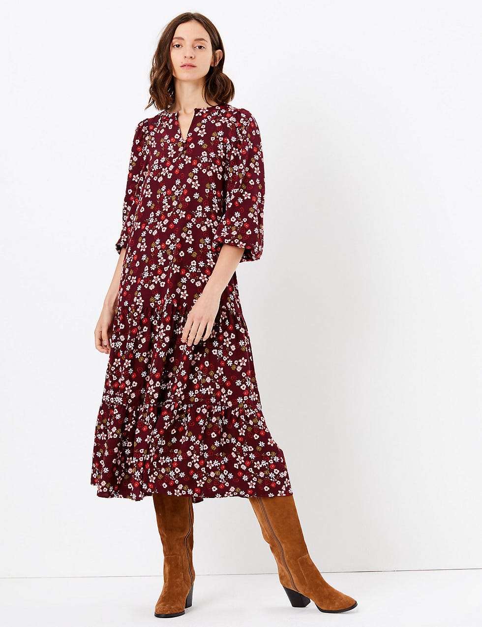 Ditsy Floral Print Relaxed Midi Dress