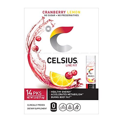 CELSIUS Cranberry Lemon On-the-GO Powder Stick Packs