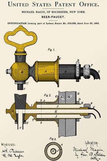 Beer Faucet Patent Art Print