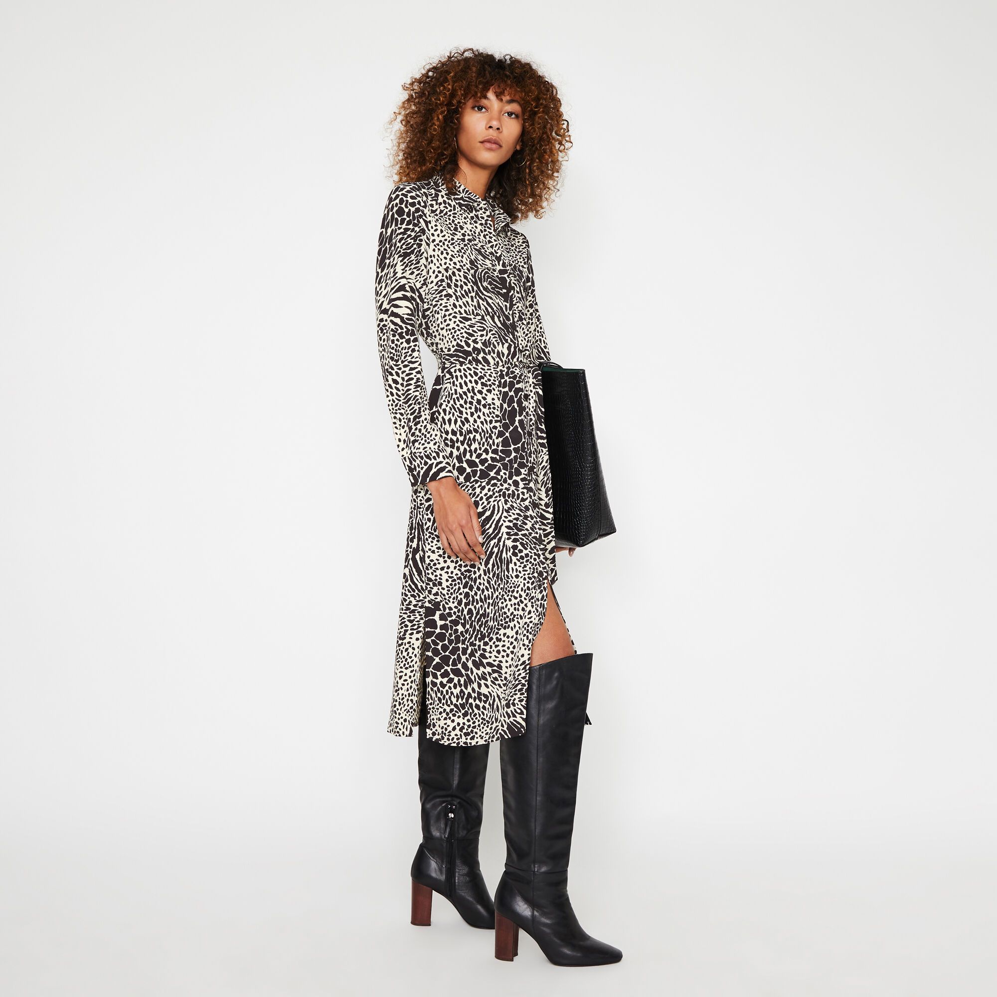 Warehouse leopard outlet print shirt dress