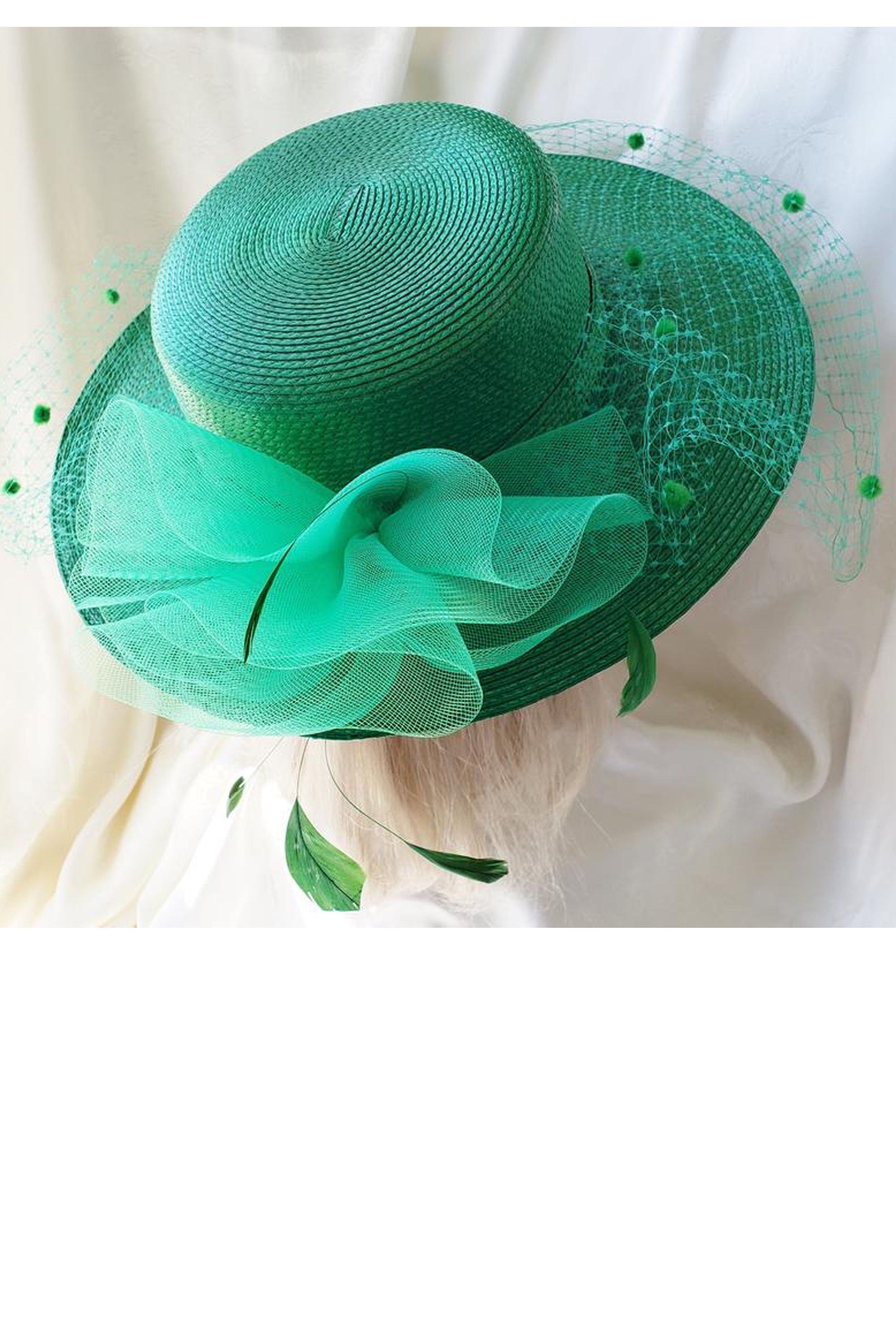 Veiled Kelly Green Hat