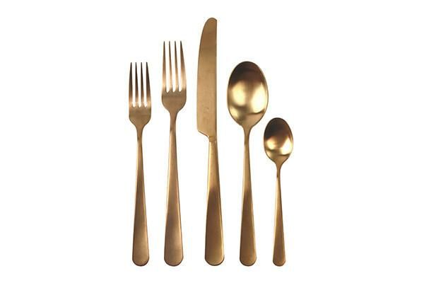 Como Cutlery Set in Matte Gold