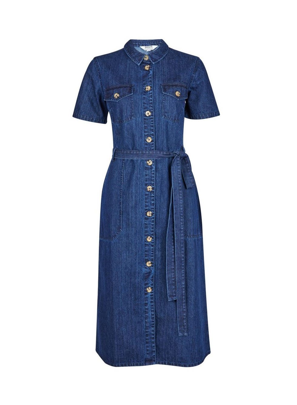 Indigo Denim Shirt Dress