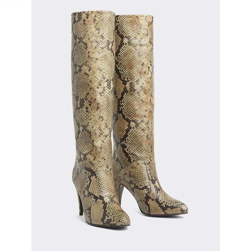 Zendaya Snake Print High Stiletto Boots