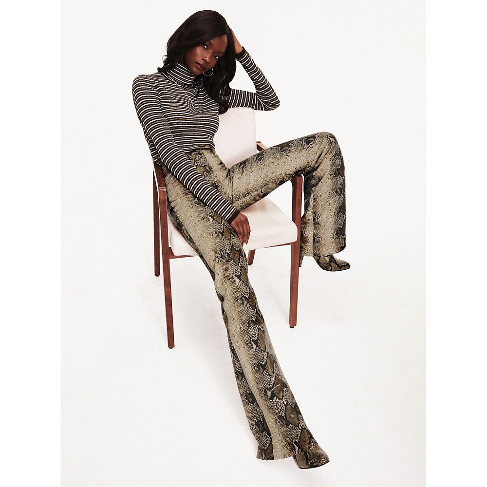 Zendaya Snake Print Leather Trousers