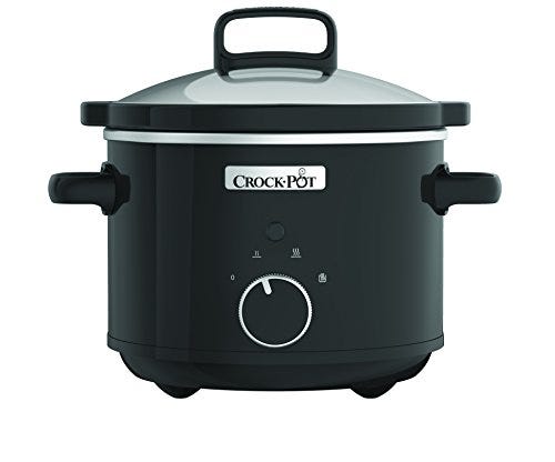 Crock-Pot CSC046X Olla de cocción lenta, 2,4 l, 180 W, Acero Inoxidable, Negro