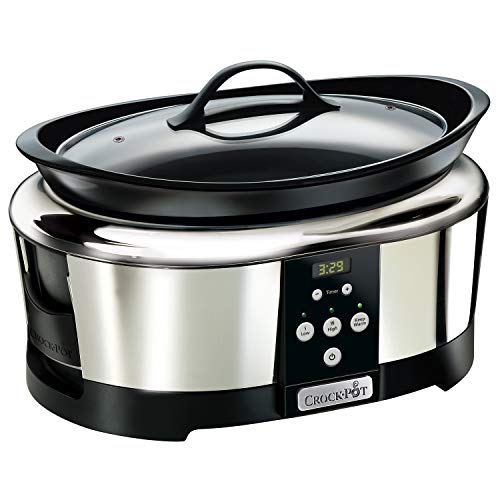 Crock-Pot SCCPBPP605 - Olla de cocción lenta digital de 5.7 L, color plateado