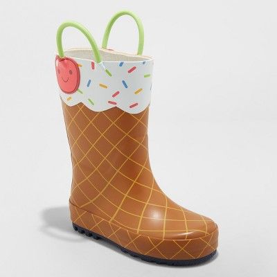 cream rain boots