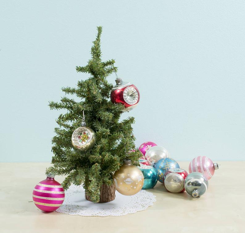 Vintage Glass Christmas Bulb Set
