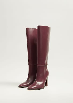 Leather high-leg boots