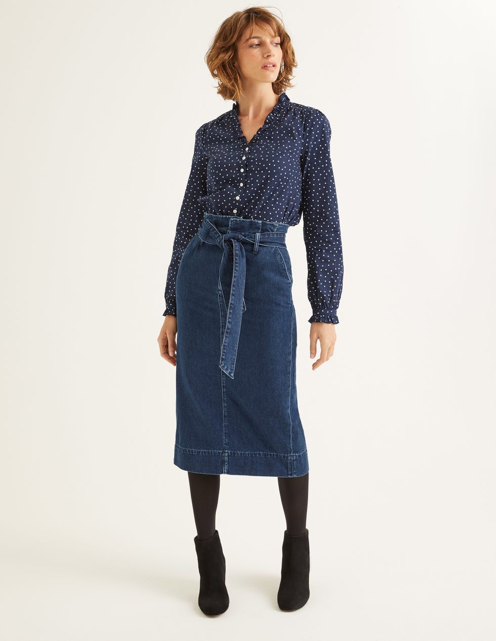 Denim Midi Skirt