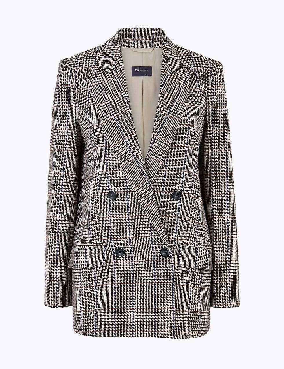 Checked Double Breasted Blazer