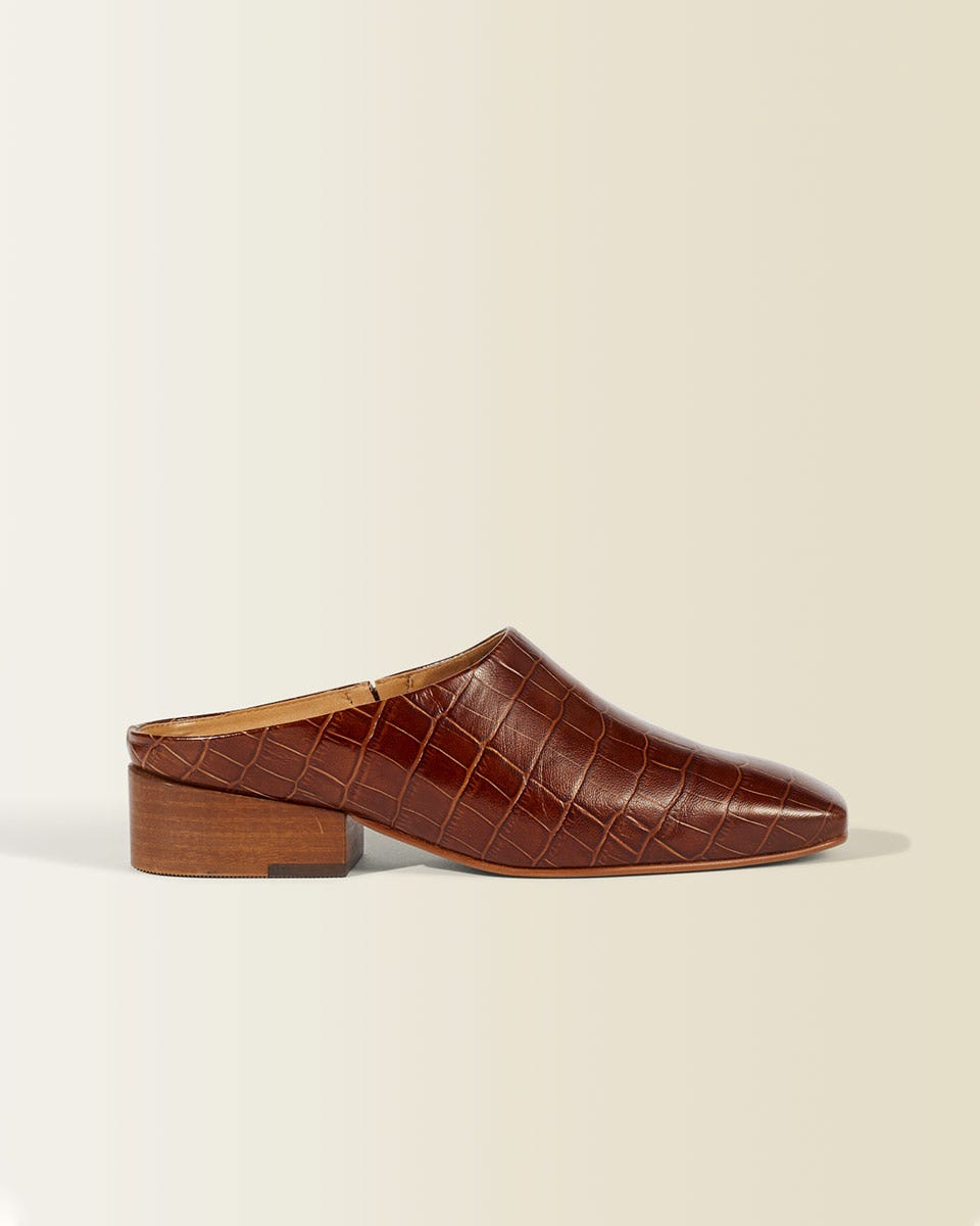 Backless Leather Mule