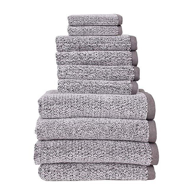 Diamond Jacquard Bath Towel 10 Piece Set