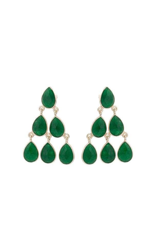 Yew Teardrop Chandelier Gold Plated Earrings