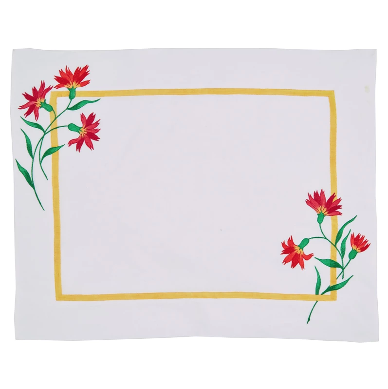 Maria Hand-Embroidered and Painted Placemat