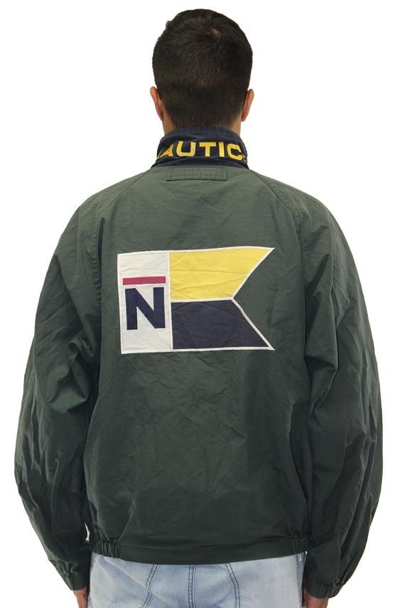 Vintage Nautica Spell Out Light Jacket Size Large