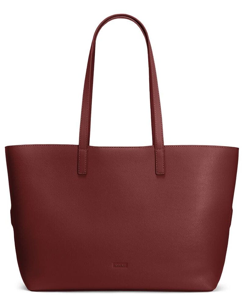 The Latitude Tote in Ruby Leather