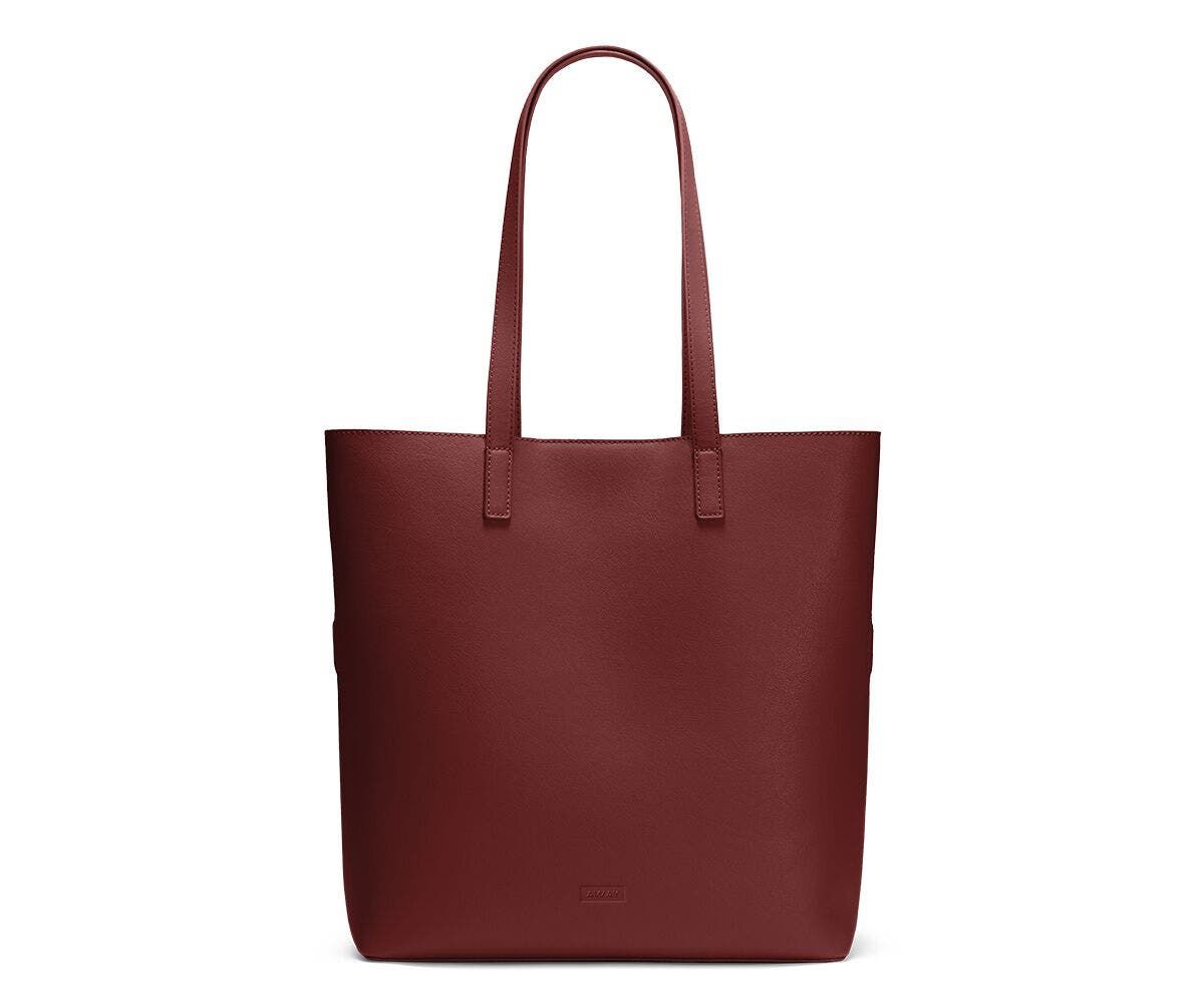 The Longitude Tote in Ruby Leather