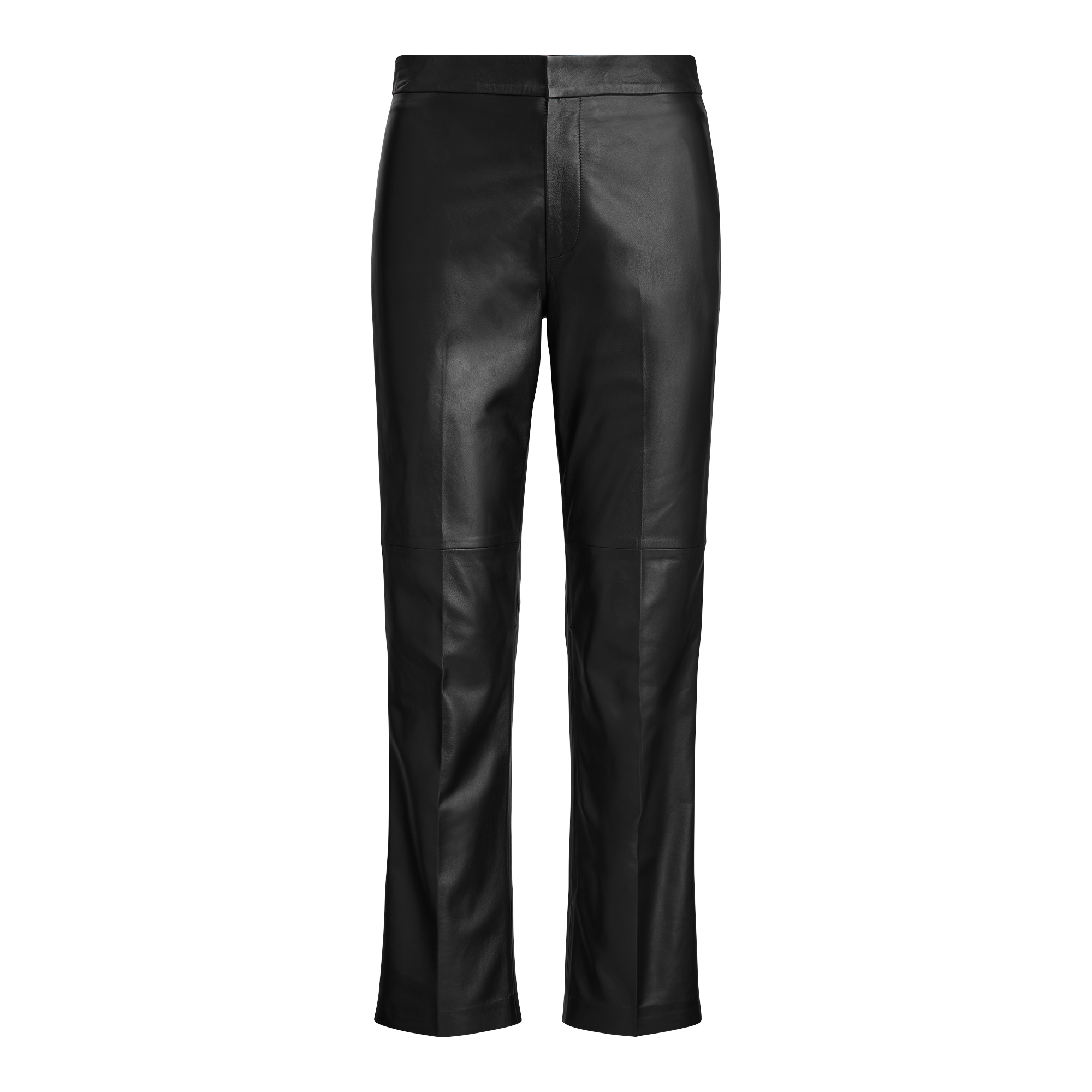 Straight-Leg Leather Pant