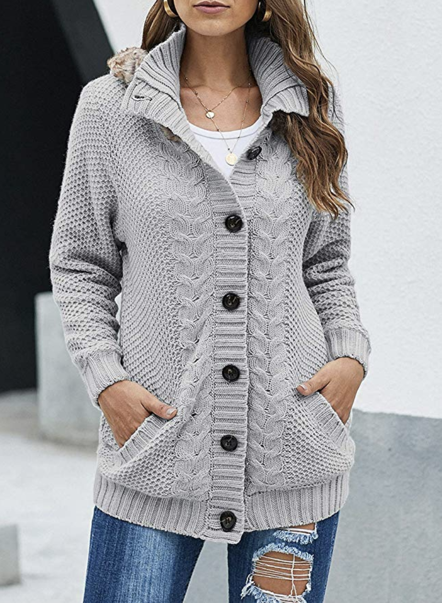 button up sweatshirt cardigan