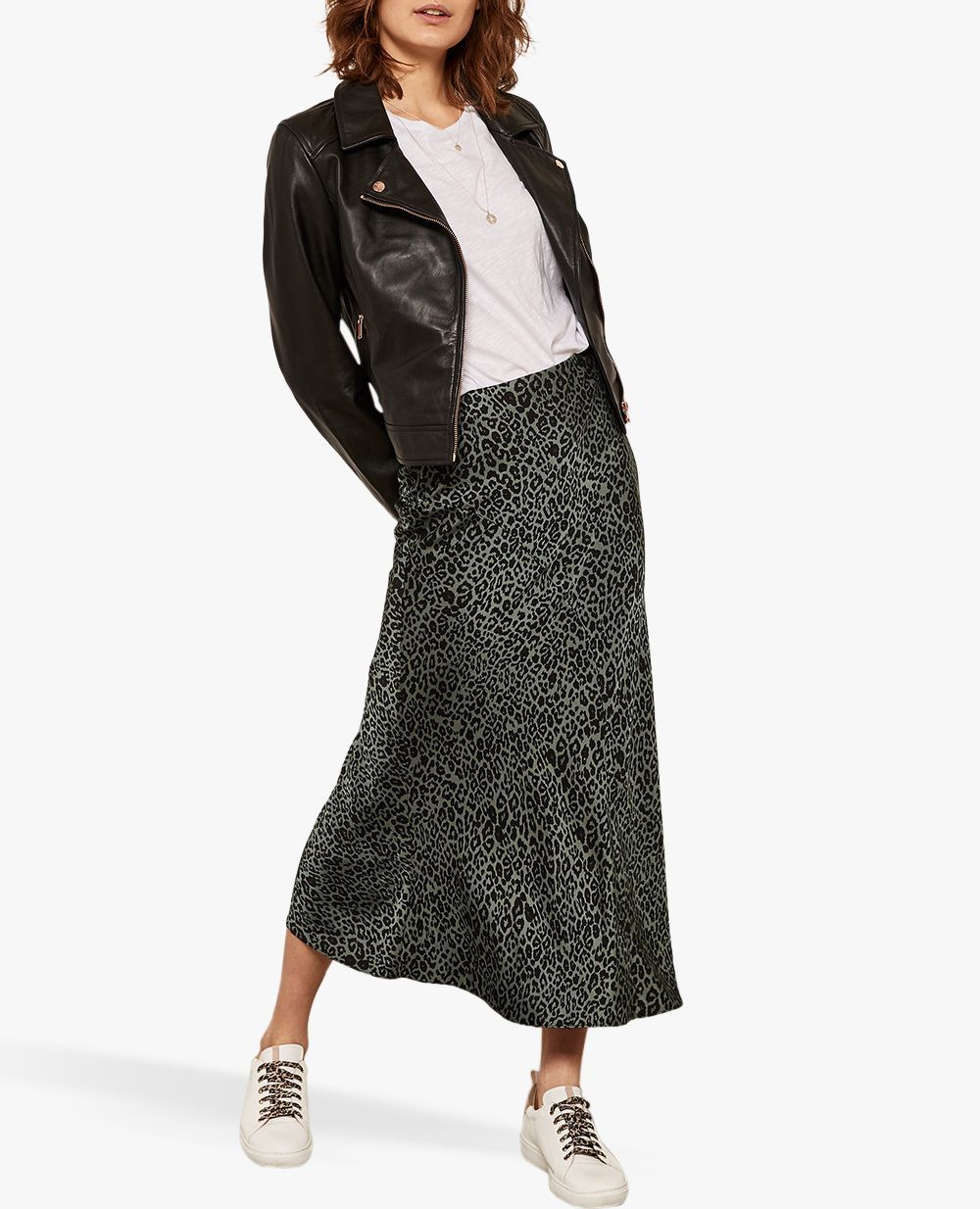 Mint velvet animal print midi clearance skirt