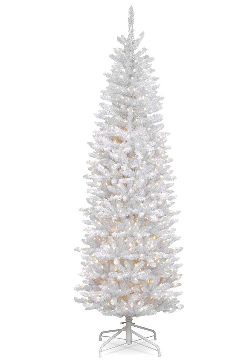 white faux christmas tree