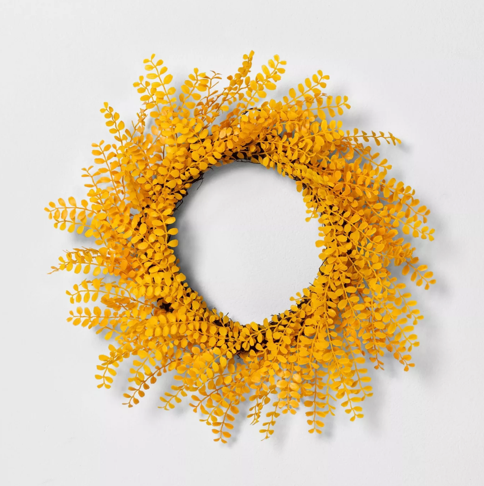 Faux Yellow Locust Wreath