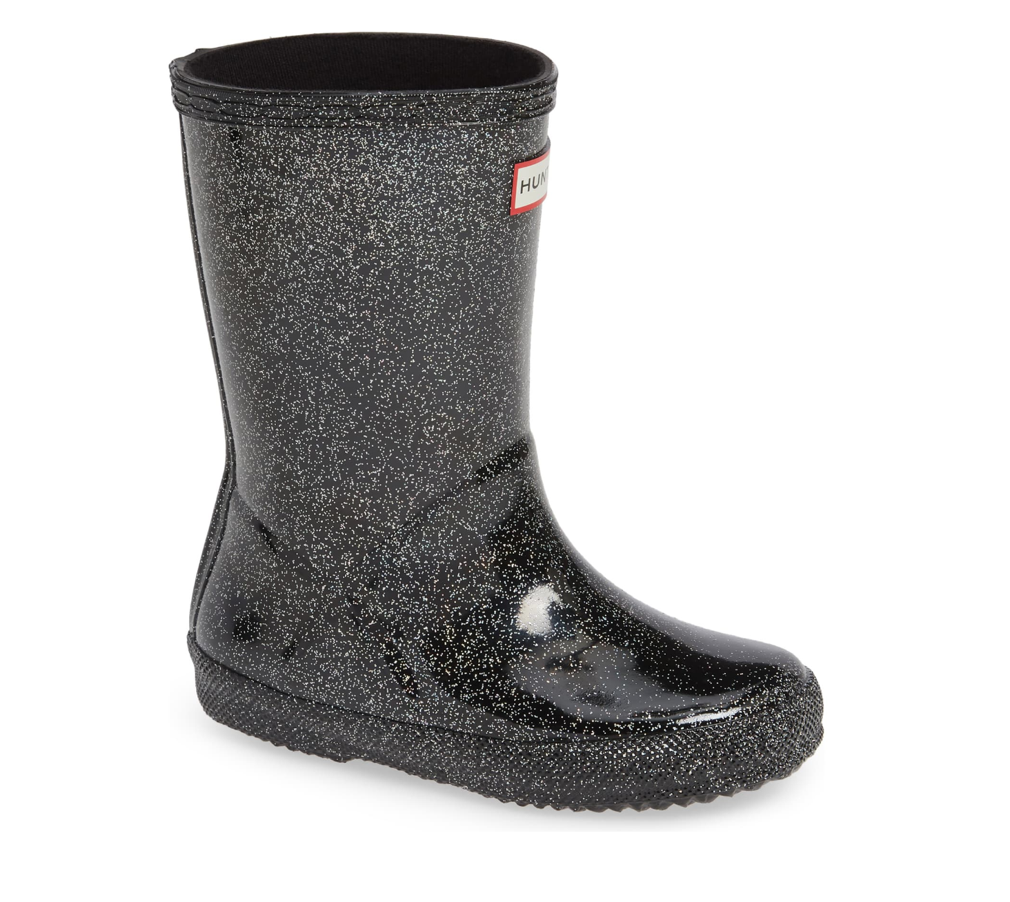 black sparkle rain boots