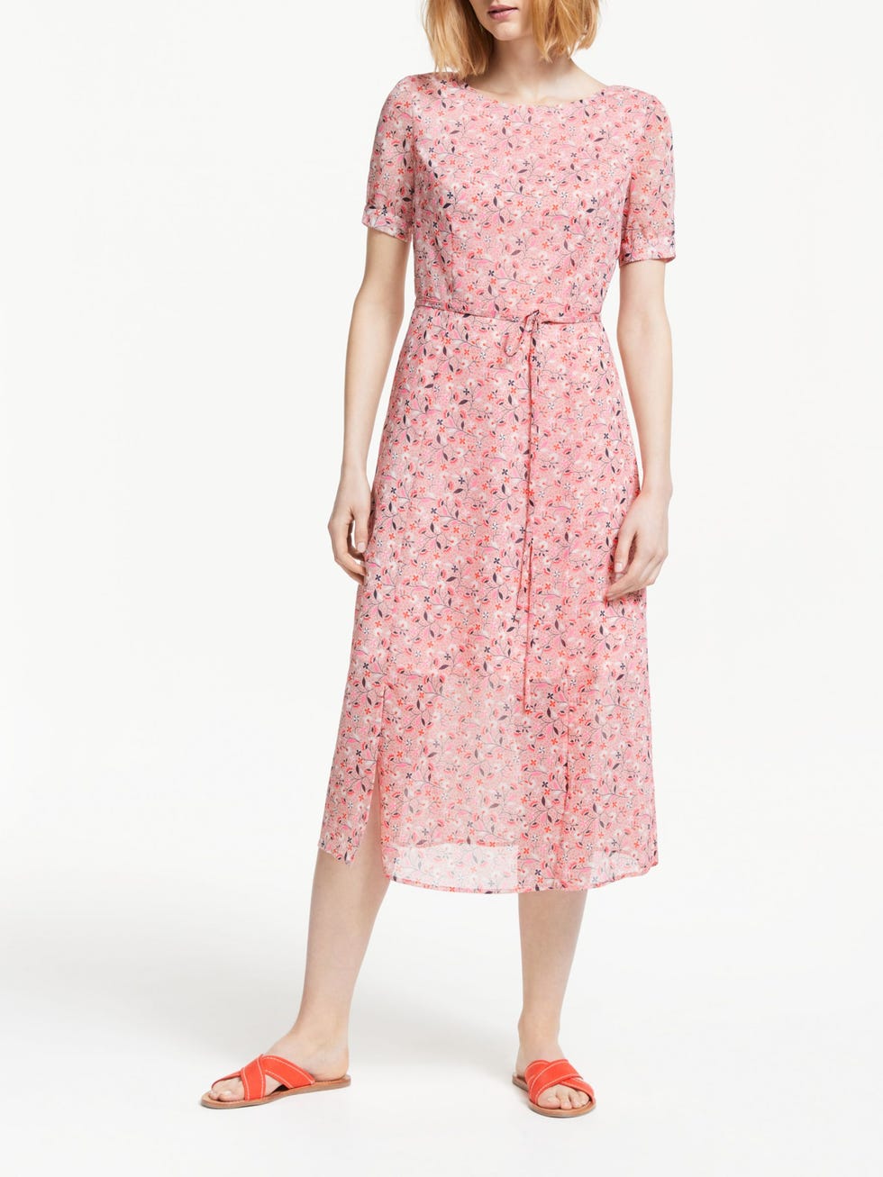 Boden Jane Midi Dress, Highland Green/Multi