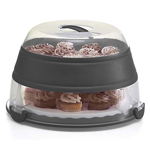 Cupcake Carrier/Holder Portable and Reusable Rectangular Cake Carrier with  Lid and Handle, 2/3 Tier Stackable Layer Insert