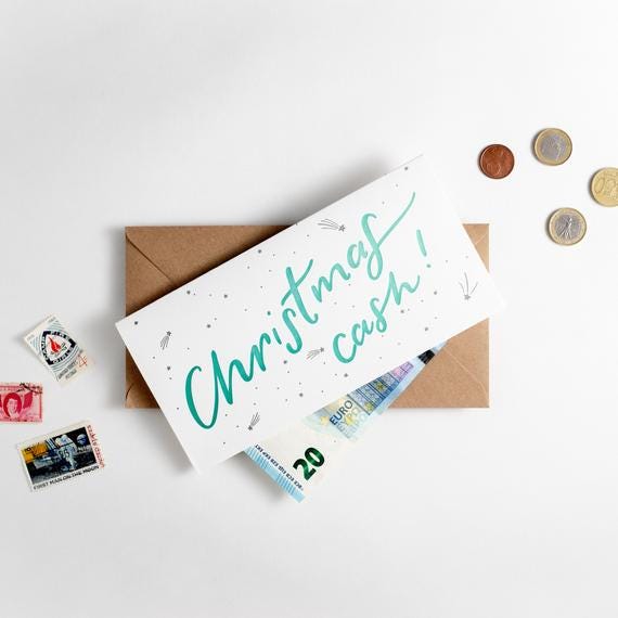 Christmas Cash Letterpress Money Card