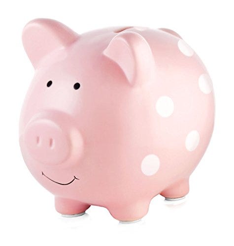 Ceramic Pink Piggy Bank