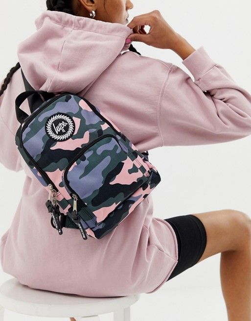 Hype one shoulder strap backpack in camo