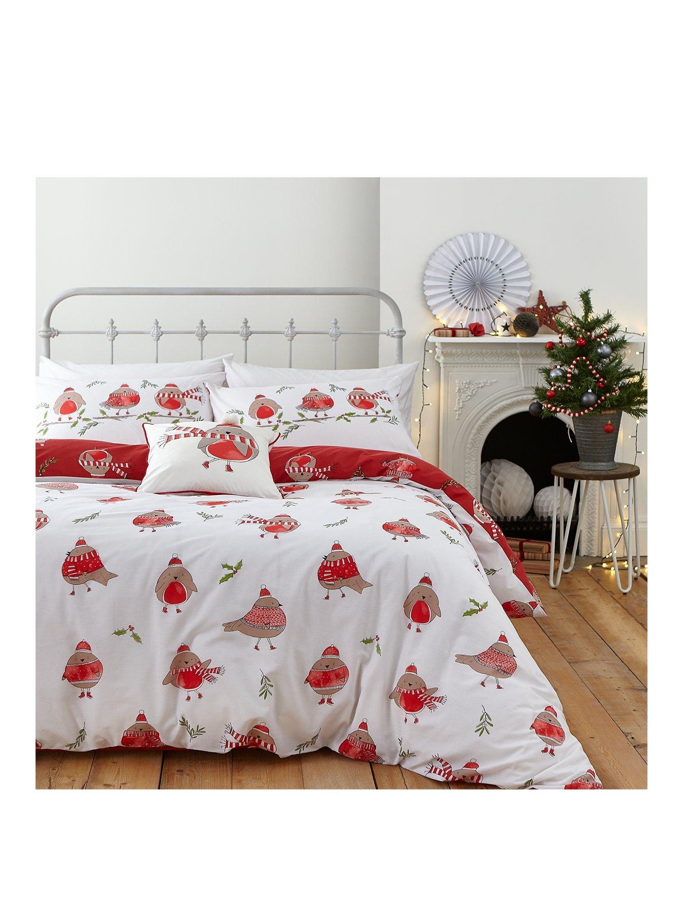 Robins Single Christmas Duvet Cover Set