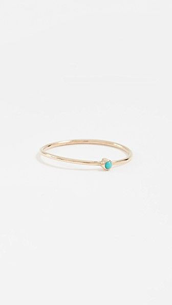 18k Gold Thin Ring with Turquoise