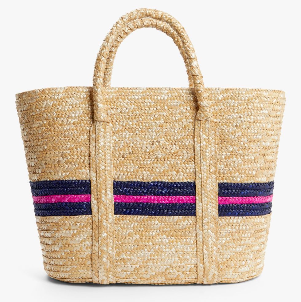Ava Stripe Raffia Shopper Bag
