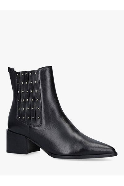 Carvela Tingle Stud Block Heel Ankle Boots, Black