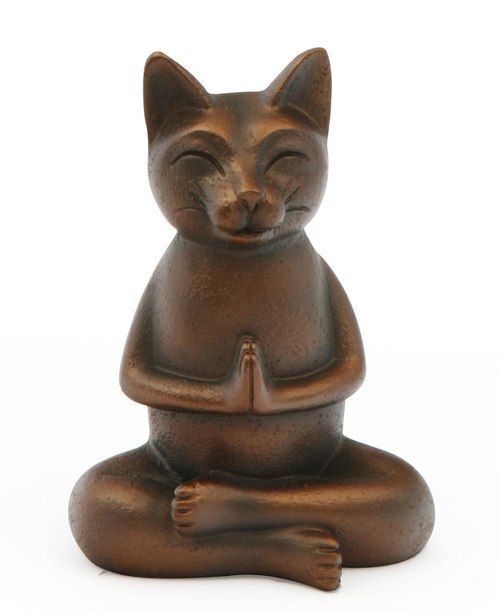Zen Meditating Namaste Cat Statue