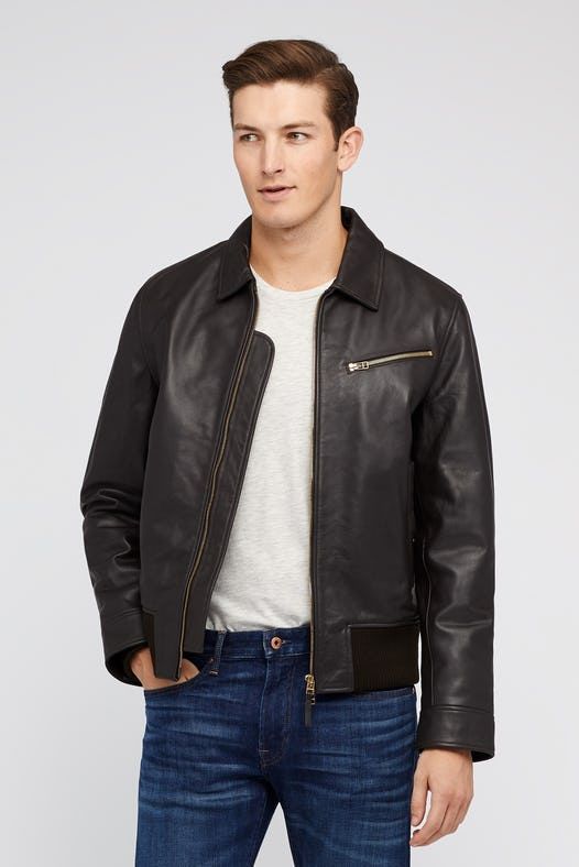 Bonobos leather 2025 bomber jacket