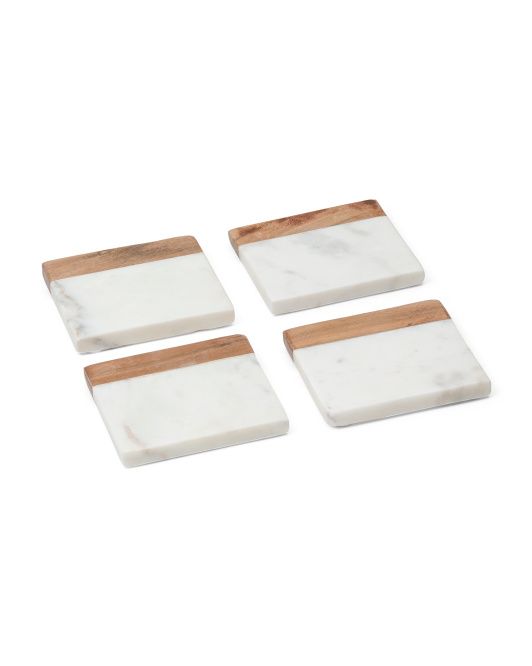 Marble And Wood Coasters
