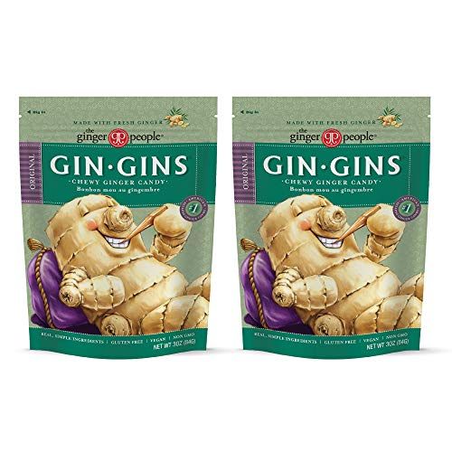 Ginger People Original Gin Gins Chewy Ginger Candy, Pack of 2