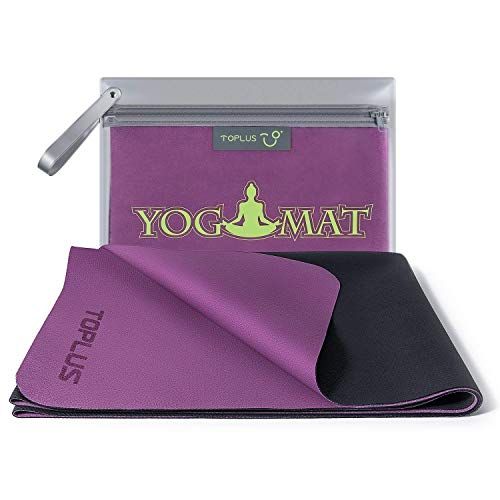 Foldable Travel Mat TRAVEL YOGA MAT by PLYOPIC3-in-1 Topper and Yoga Towel 