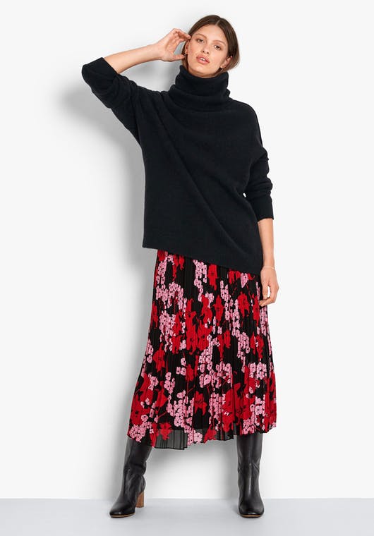 Blossom Pleat Midi Skirt