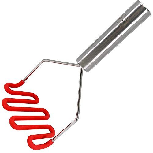 KITCHENDAO Non-Scratch Potato Masher, Heavy Duty 18/8 Stainless Steel  Wrapped In Premium Silicone, Soft Touch Handle, Versatile Masher Hand Tool  & Potato Smasher, Gift for Christmas-Red