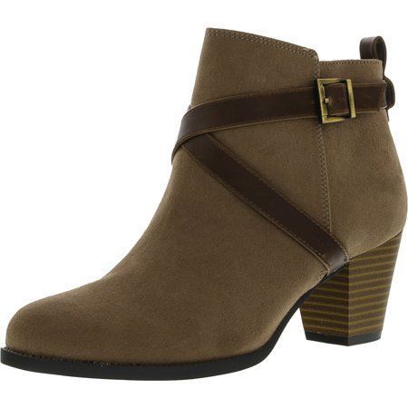 Faux Leather Tan Ankle-High Boots