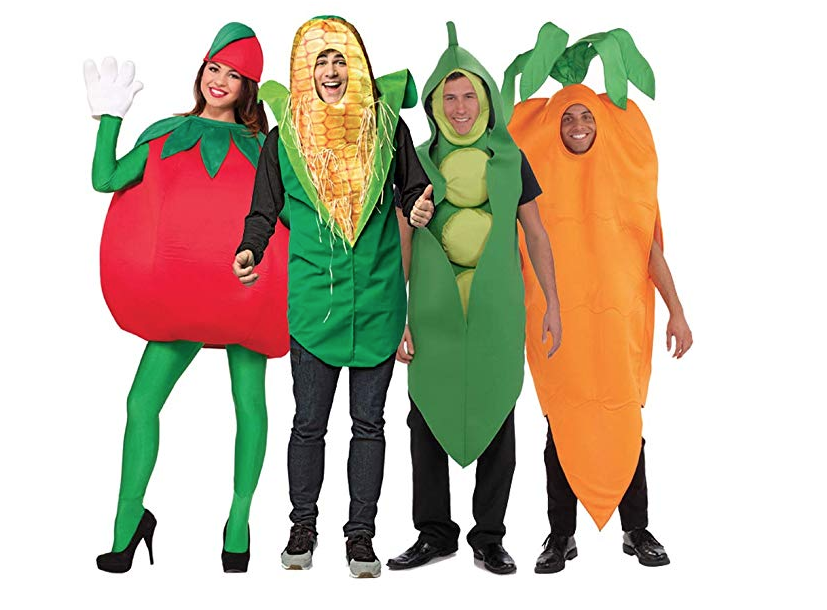 Couples Funny Fruit & Veggie Costumes | 2 Slip On Halloween Costumes for  Women and Men| One Size Fits All | Carrot and Pea Pod Costumes - Walmart.com