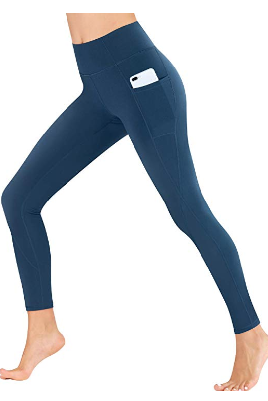 Heathyoga Yoga Pants with Pockets, Women's High Waisted Leggings, Size Large