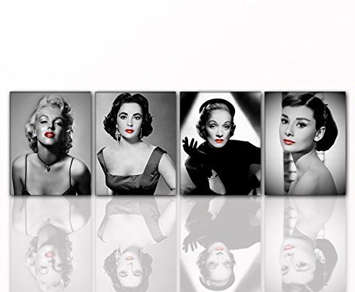 Set quadri Marilyn Monroe, Liz Taylor, Marlene Dietrich, Audrey Hepburn